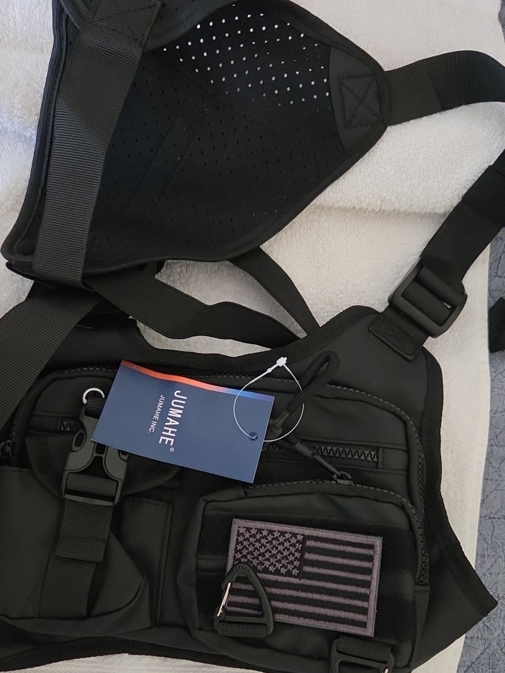 Black Chest Bag for Men - Tactical Crossbody Belt Bag